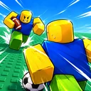 Huss Valley Roblox experience icon with two yellow avatars running past football and soccer props.